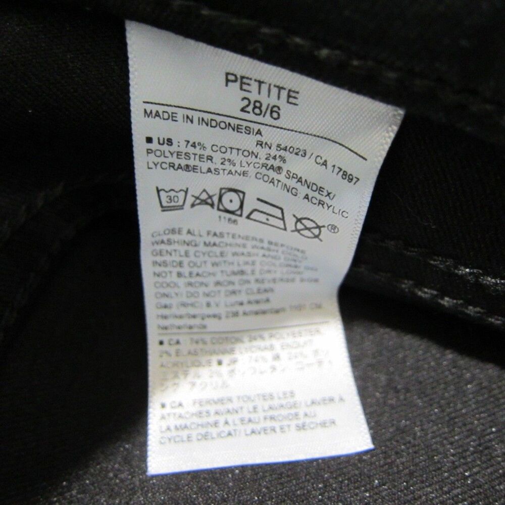 Banana Republic High Rise Skinny Coated Black Ankle Jeans Size 28, 6 Petite New! - Picture 11 of 13